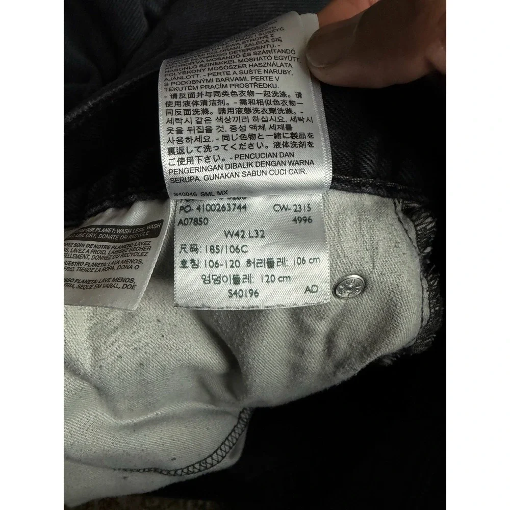 Levi's 550 Relaxed Fit Jeans Mens 42x32(38x30) Black Denim‎ Classic Straight